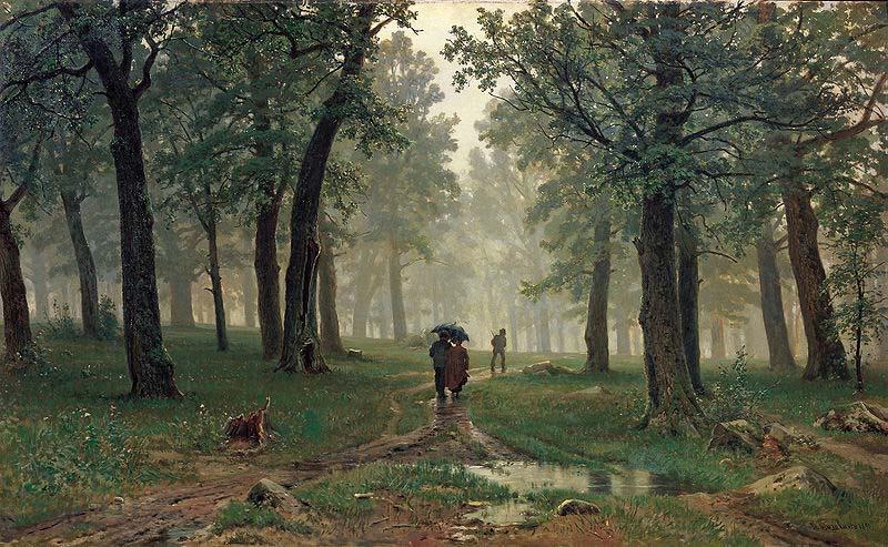 Ivan Shishkin Rain in an Oak Forest Norge oil painting art